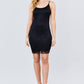 Cami Straps Round Neck Bottom Scallop Detail Bodycon Lace Dress