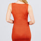 Sleeveless Deep Square Neck Button Down Detail Mini Woven Dress