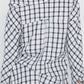 White Black Plaid Asymmetrical Front Button Down Top