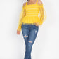 Sheer Mesh Open Shoulder Top