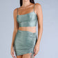 Sexy Spaghetti Strap Darted Under Bust Crop Top