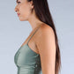 Sexy Spaghetti Strap Darted Under Bust Crop Top