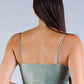 Sexy Spaghetti Strap Darted Under Bust Crop Top