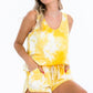 Tie-dye Knit Top Featured In A Scoop Neckline And Sleeveless