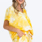 Tie-dye Top Featured In A V-neckline And Cuff Sort Sleeves