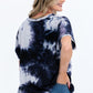 Tie-dye Top Featured In A V-neckline And Cuff Sort Sleeves