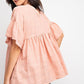Bell Slvs Textured Cotton Gauze Button Front Tunic
