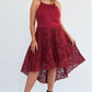 Plus Size Cabernet Square Neckline Hi-low Floral Lace Maxi Dress