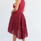 Plus Size Cabernet Square Neckline Hi-low Floral Lace Maxi Dress