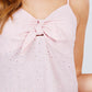 V-neck w/front bow tie eyelet woven cami top