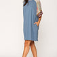 Solid Side Pocket Shift Dress