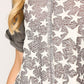 Star Textured Knit Mixed Tunic Top With Shark Bite Hem