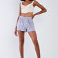 Lavender Circle Print Fine Accordion Pleaded Relaxed Fit Shorts