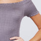 Short Sleeve Off The Shoulder Smocked Rayon Spandex Top