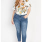 Floral Print Front Warp Bodysuit
