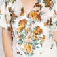 Floral Print Front Warp Bodysuit