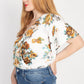 Floral Print Front Warp Bodysuit