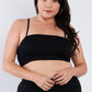 Plus Size Open Stripe Back Cami Strap Athletic Lounge Bra