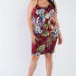 Plus Size Criss-cross Open Back Mini Floral Print Dress
