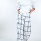 High Waist Plaid Print Wide Leg Pants