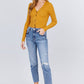 Long Sleeve V-neck W/button Down Crop Cardigan