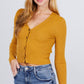 Long Sleeve V-neck W/button Down Crop Cardigan