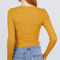 Long Sleeve V-neck W/button Down Crop Cardigan
