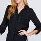 3/4 Roll Up Sleeve With Pocket Woven Shirts