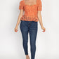 Sheer Lace Sweetheart Flounce Top