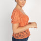 Sheer Lace Sweetheart Flounce Top