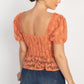 Sheer Lace Sweetheart Flounce Top