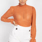 Ruffle Mock Neck Lace Top