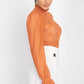 Ruffle Mock Neck Lace Top