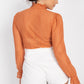 Ruffle Mock Neck Lace Top