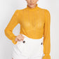 Ruffle Mock Neck Lace Top