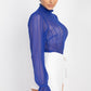 Ruffle Mock Neck Lace Top