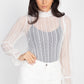 Ruffle Mock Neck Lace Top