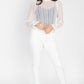 Ruffle Mock Neck Lace Top