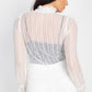 Ruffle Mock Neck Lace Top