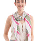 Fashion Small Floral And Stripe Pattern Silky Scarf
