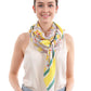 Fashion Small Floral And Stripe Pattern Silky Scarf
