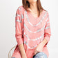 3/4 Sleeves Special Washed Boxy Cotton Slub Top