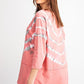 3/4 Sleeves Special Washed Boxy Cotton Slub Top