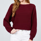 Dolman Sleeve Boat Neck Sweater