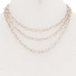 3 Simple Metal Chain Layered Necklace