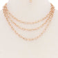 3 Simple Metal Chain Layered Necklace