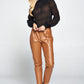 Pleated Chiffon Mock Neck Blouse