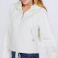 Zipper Detail Faux Fur Hoodie