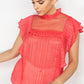 Short Sleeve Ruffle Shadow Top