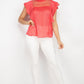 Short Sleeve Ruffle Shadow Top